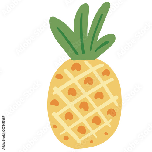 Pineaple Summer Holiday Objects and Beach Accessories Flat Vector Collection