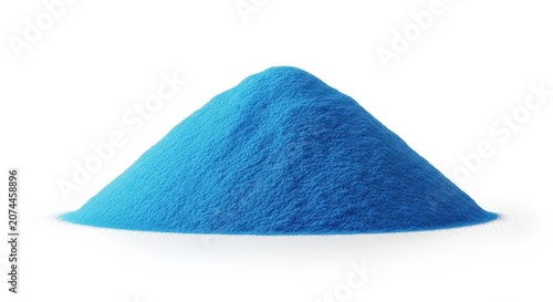 A large, isolated mound of fine material centered on a pure white studio background, representing accumulation or storage and bulk volume, construction, collection, mound