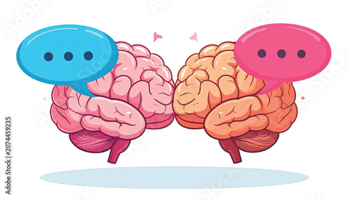 Brain Communication Concept Illustration.
