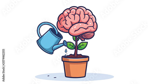 Brain Growing in a Flower Pot.