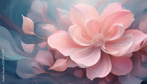 Delicate Pink Flower Artistic Abstract Bloom