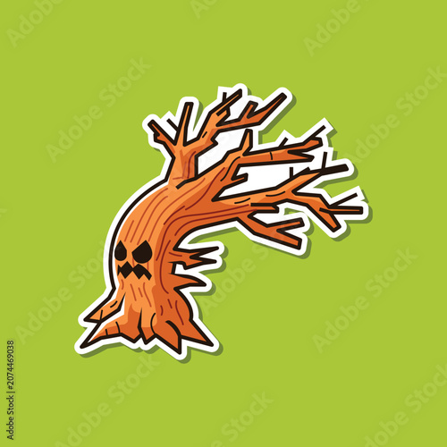vector illustration of a scary tree