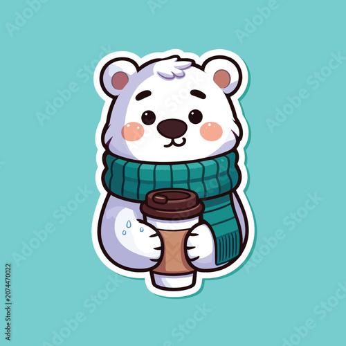 Illustration of a bear holding a cup