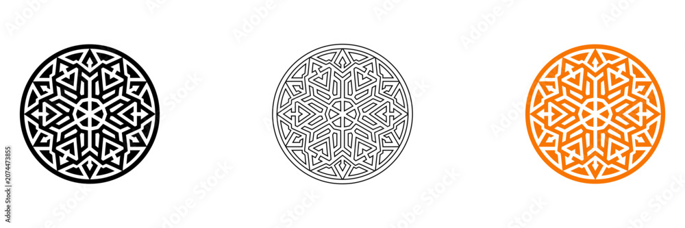 Fototapeta premium Intricate oval designs with geometric patterns