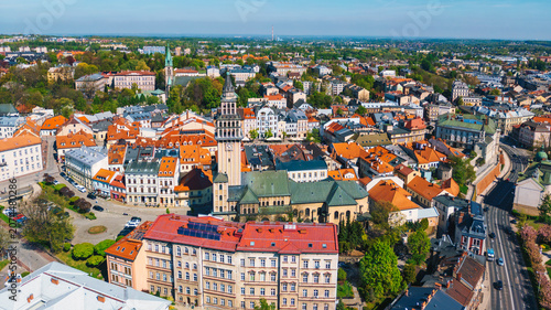 Obraz na plátně Aerial of Bielsko Biała city in Silesia, Poland