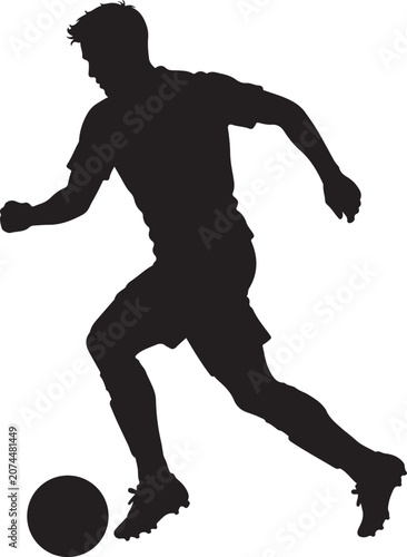 Football Player Silhouette Collection – Dynamic Soccer Sports Poses
