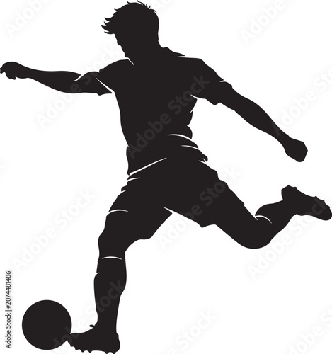 Football Player Silhouette Collection – Dynamic Soccer Sports Poses