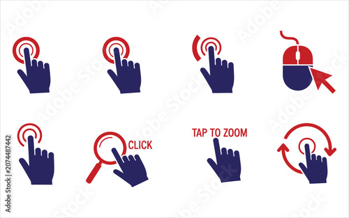 Hand gestures for touchscreen navigation and computer mouse control