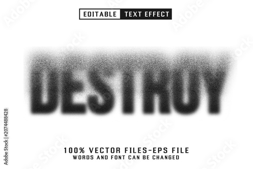 Destroy Editable Text Effect