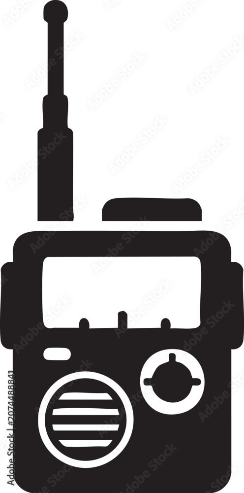 Fototapeta premium Portable radio transmitter icon with walkie talkie, transmitter