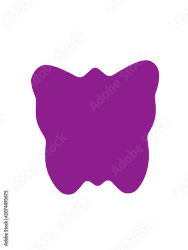 Simple purple butterfly shape icon for graphic design projects isolated on transparent background