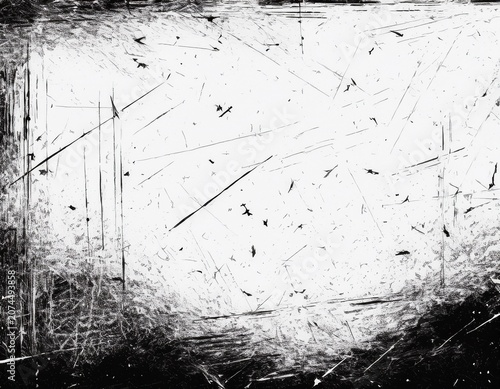 grunge texture overlay with black scratches and dust distressed rough film effect on white background