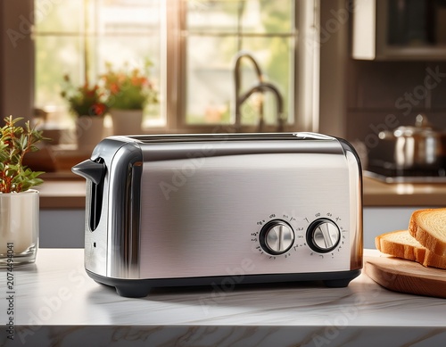 modern stainless steel toaster for kitchen countertops