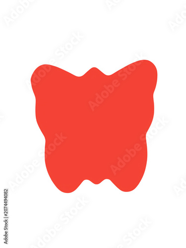 Simple red butterfly shape icon for creative graphic design isolated on transparent background