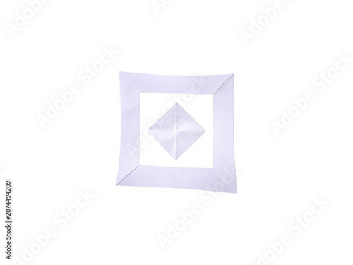 Square frame icon with diamond shape in center isolated on transparent background