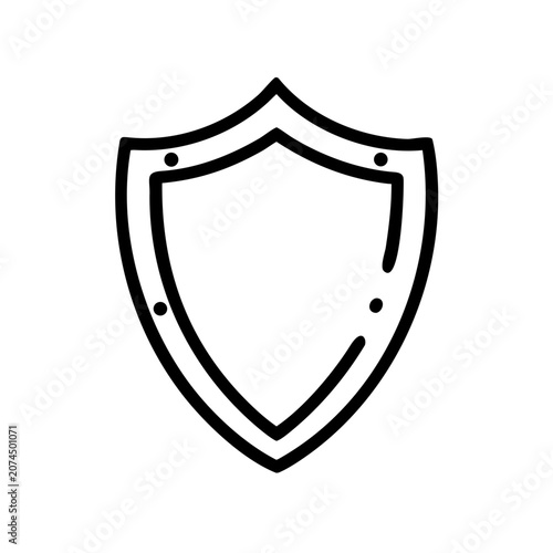 Shield line icon, outline vector sign, linear style pictogram isolated on transparent background.