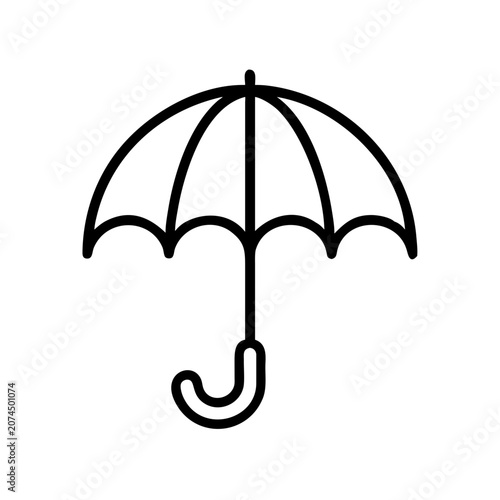 Umbrella line icon isolated on transparent background protect.