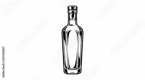 Tableau sur toile Clear glass liquor bottle empty.