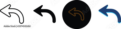 Set Of Four Different Undo Arrows
