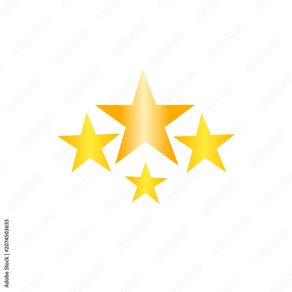Fototapeta premium Four Gold Star Icon 