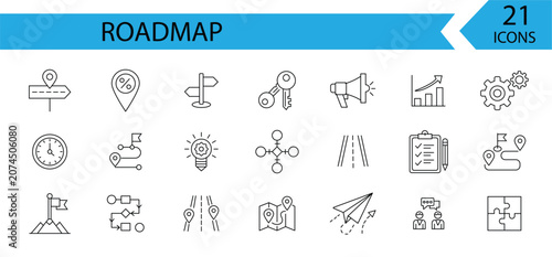 Obraz na plátně Roadmap icon set