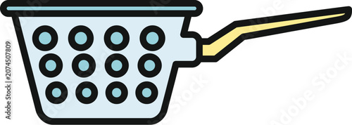 Fotografía Colander with handle for straining and cooking food preparation