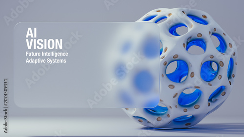 Mockup template for AI vision glass interface design concept