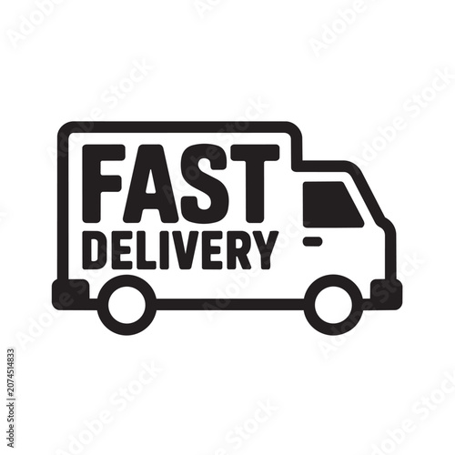 Fast delivery truck icon symbol Vector