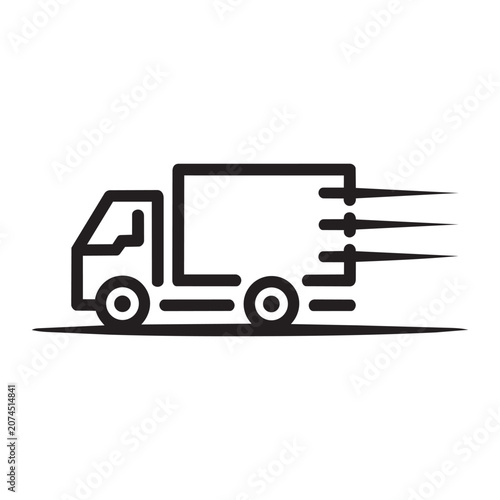 Fast delivery truck icon moving quickly Vector