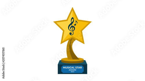 National Day of Rock ‘n’ Roll Concert Music Star Trophy Illustration