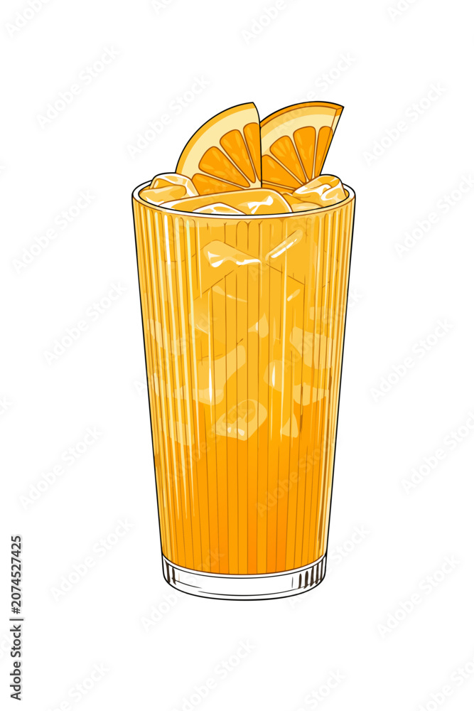 Fototapeta premium liquid juice with the cup strawberries , mango, banana and orange juice