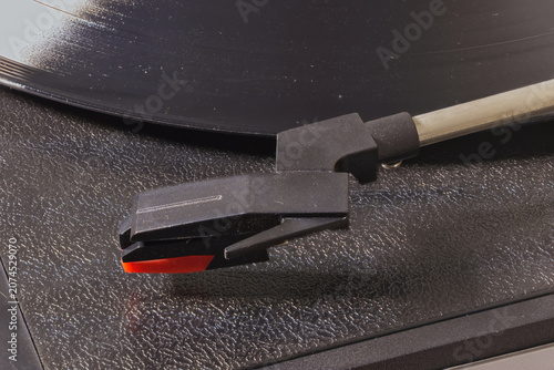 Canvas-taulu prepared vinyl record, close-up, water, turntable