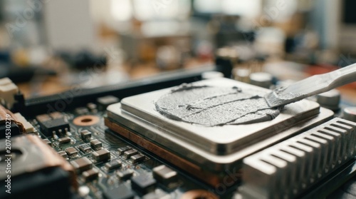 Applying Thermal Paste on Computer Processor for Cooling