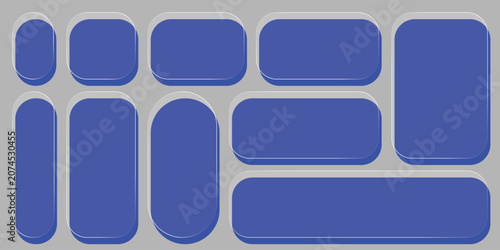 Blue geometric shapes with shadow effect on checkered transparent background abstract design.eps