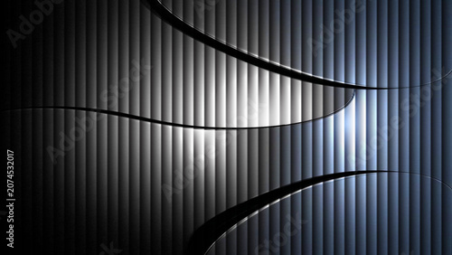 Black and white abstract metallic vector background with lines and stripes, industrial steel texture design