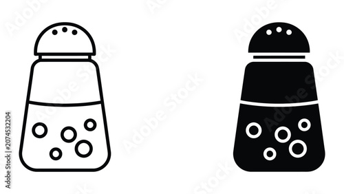 Bild auf Leinwand Salt and pepper shaker vector icons