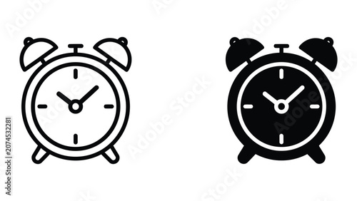 Photos Classic alarm clock vector illustration timekeeping device