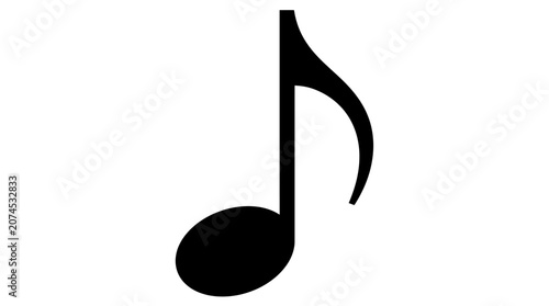 Tableau sur toile Cad tree line Music note, eighth note, black musical symbol, sound icon, melody