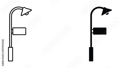 Photos Modern street lamp post vector illustration sign