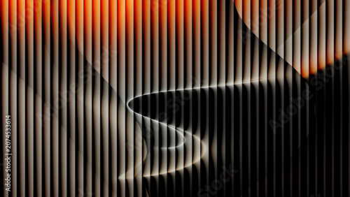 Abstract black and white striped metal pattern background with clean geometric lines for modern design