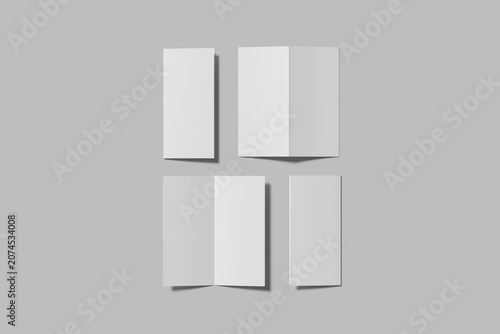 DL Bifold Brochure Blank Mockup 3D Render