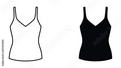 Obraz na plátně Stylish women camisole or tank top apparel vector icon