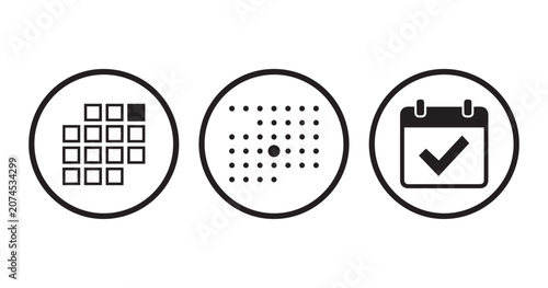 Minimalist Circular Icons for Organization and Planning