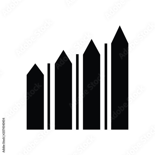 Black silhouette of a city skyline with modern buildings