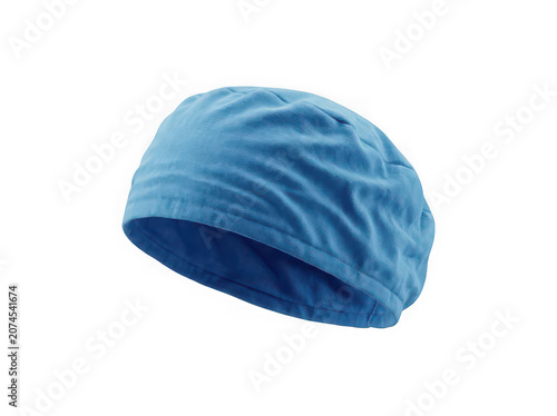 Blue Surgical Scrub Cap Isolated on Transparent Background - Realistic 3D Medical Headwear for Healthcare Professionals