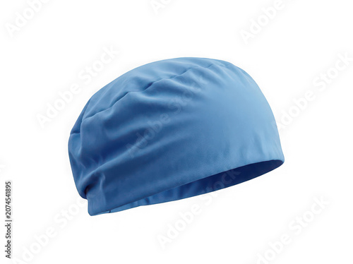 Blue Surgical Scrub Cap Isolated on Transparent Background - Realistic 3D Medical Headwear for Healthcare Professionals