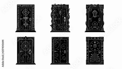 Vászonkép Fantasy Doors Collection: Ornate Entrances, Mystical Portals, Ancient Gateways