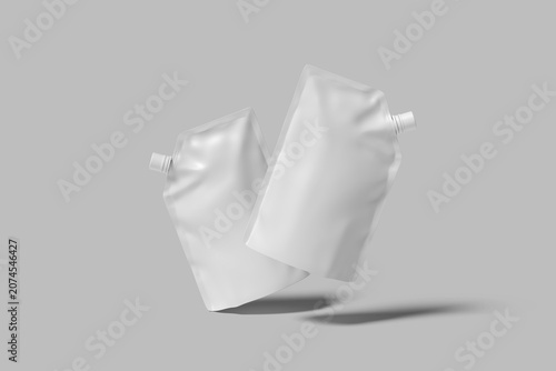 Spout Pouch Packaging Blank Mockup 3D Render