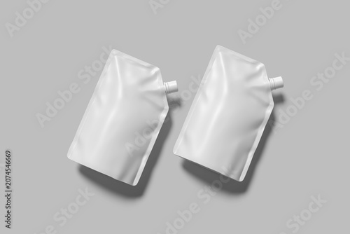 Spout Pouch Packaging Blank Mockup 3D Render