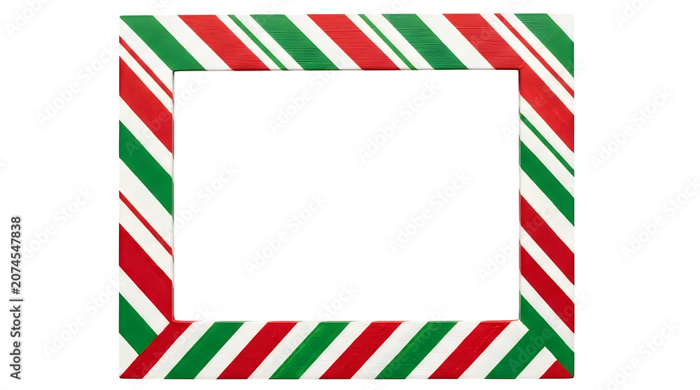Obraz premium Christmas, holiday, festive, candy cane frame, border, decoration isolated on Transparent Background